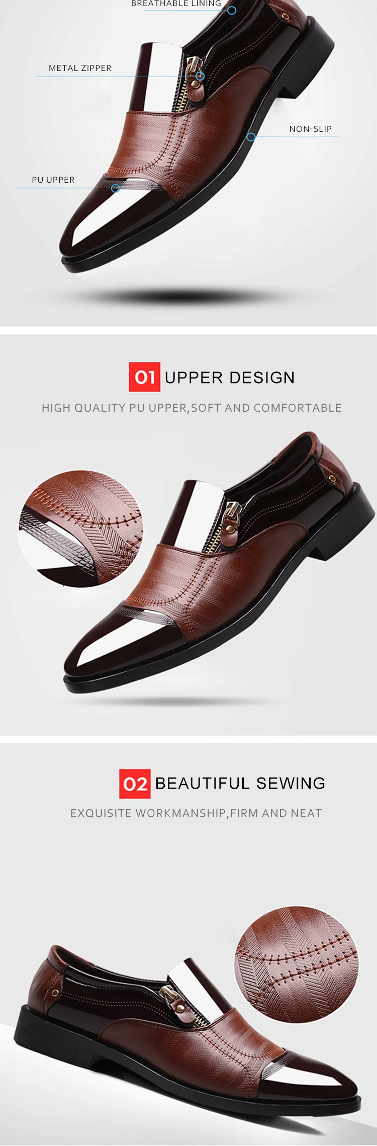 New Large Size Men Business Shoe Formal Leather Shoes Mens Comfortable Slip-on Casual Wholesale Men′ S Dress Shoes