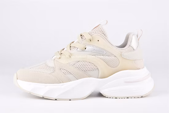 Calçados esportivos femininos, calçados esportivos para meninas, tênis femininos para caminhada, malha respirável de PU, tênis robustos para mulheres